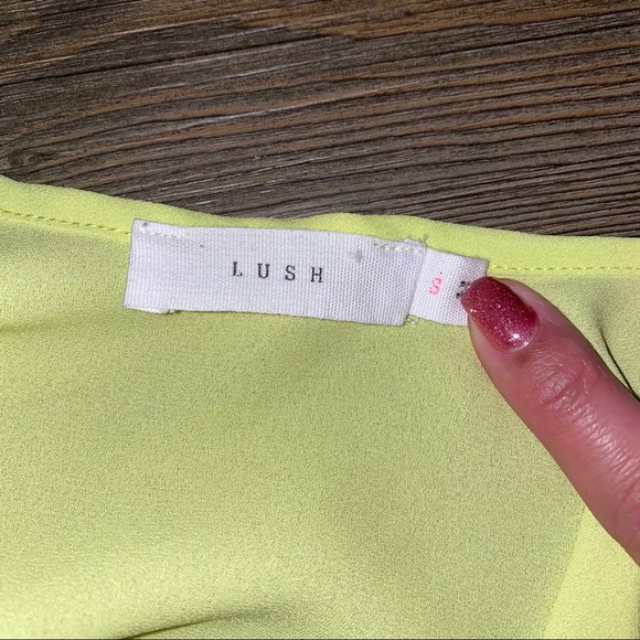 LUSH Lime green V-Neck Tank Top adjustable straps - Picture 6 of 6